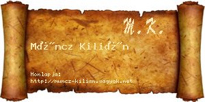 Müncz Kilián névjegykártya